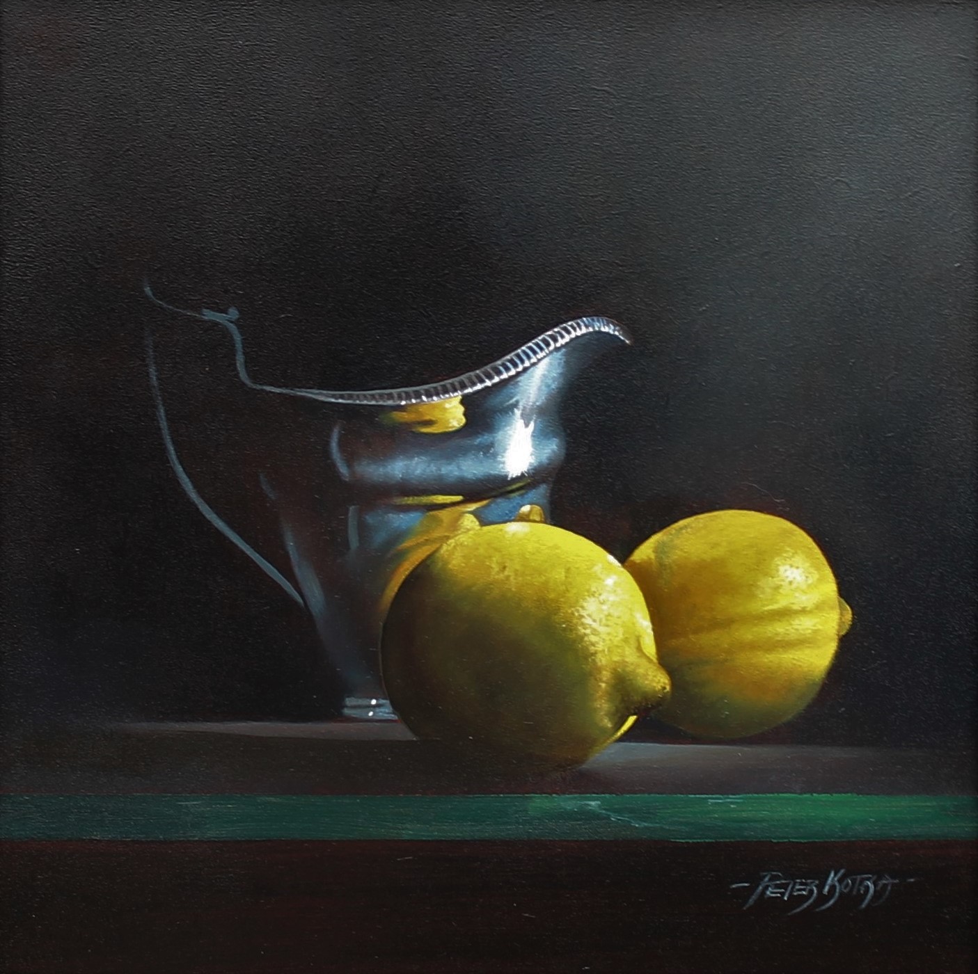 Peter Kotka Lemons And Silver Jug Harbour Lights Gallery