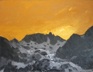 Kyffin Williams - Sun setting over Crib Goch